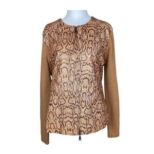 Maurices Sasson Jacket Womens Large Snakeskin Animal Print Full Zip Leather